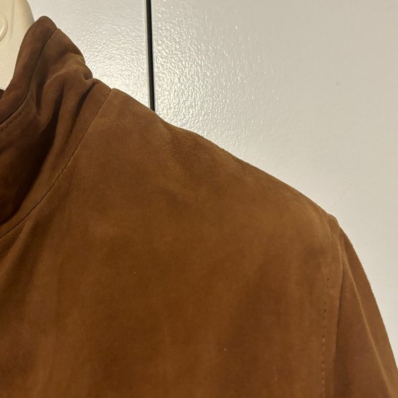 Brooks Brothers Tan/Brown Suede Leather Bomber Jacket - Medium - Picture 9 of 16